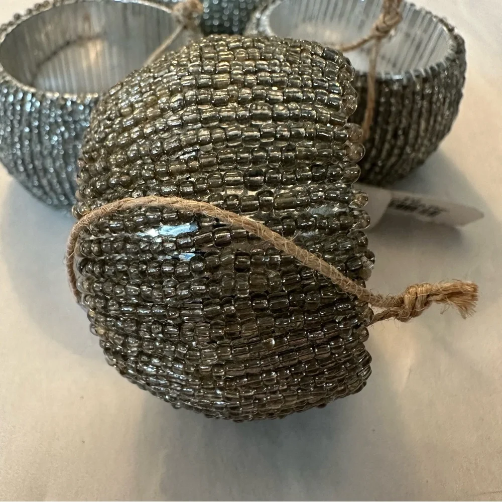 West Elm Metallic Beaded Napkin Rings